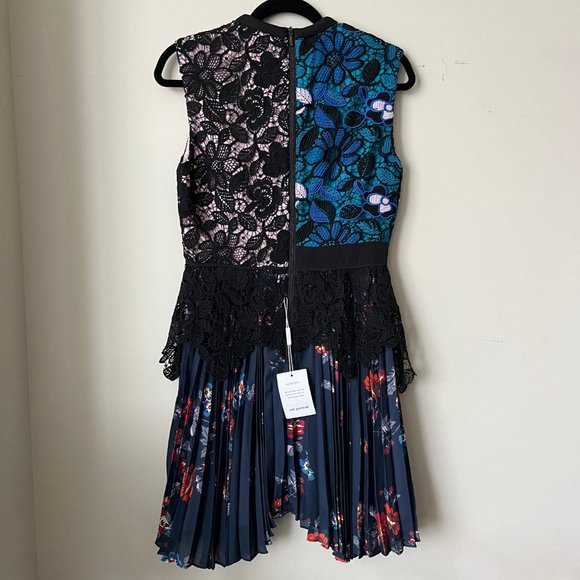 Self-Portrait Nina Pleated Dress in multi color Size 8 - Picture 9 of 15